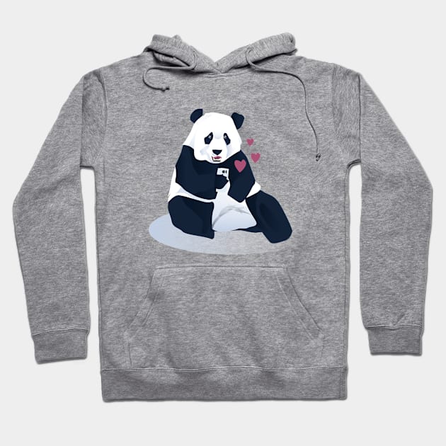 panda gettin social Hoodie by ballano